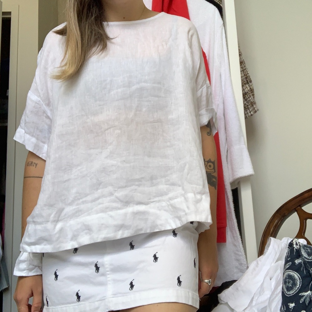 Muji White Linen oversized Shirt